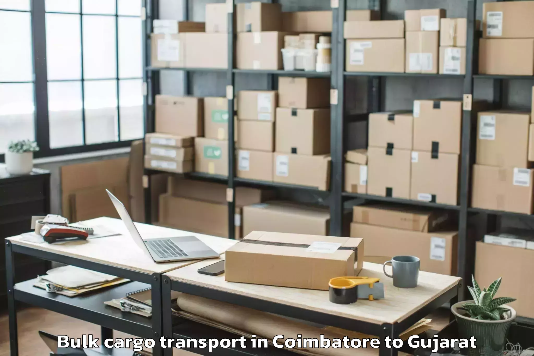 Affordable Coimbatore to Gadhada Bulk Cargo Transport